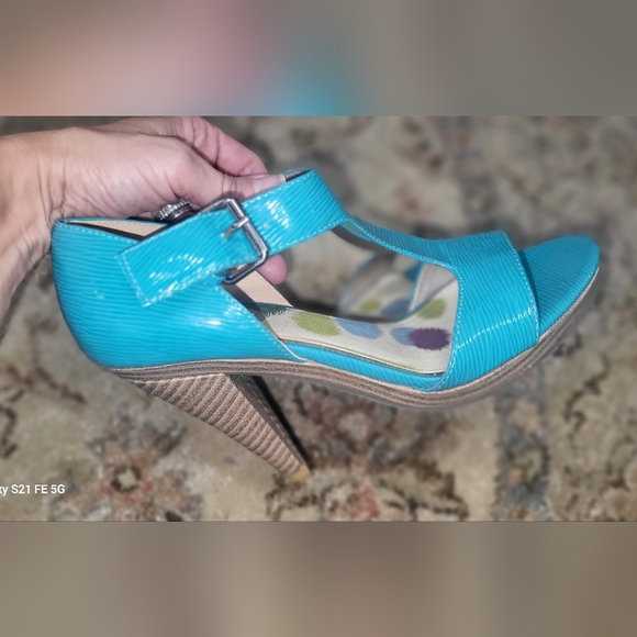 Madden Girl Dwindle "Tourqouise Patent" Open Toe Pump SZ. 7.5 - Picture 11 of 15